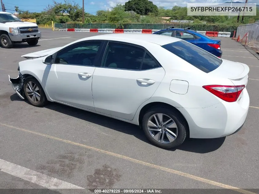 2015 Toyota Corolla Le Eco/Le Eco Plus/Le Eco Premium VIN: 5YFBPRHEXFP266715 Lot: 40279225