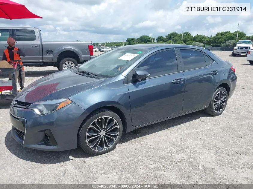 2015 Toyota Corolla S Plus VIN: 2T1BURHE1FC331914 Lot: 40289345