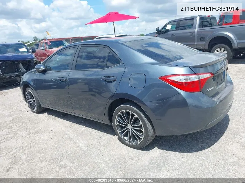 2015 Toyota Corolla S Plus VIN: 2T1BURHE1FC331914 Lot: 40289345