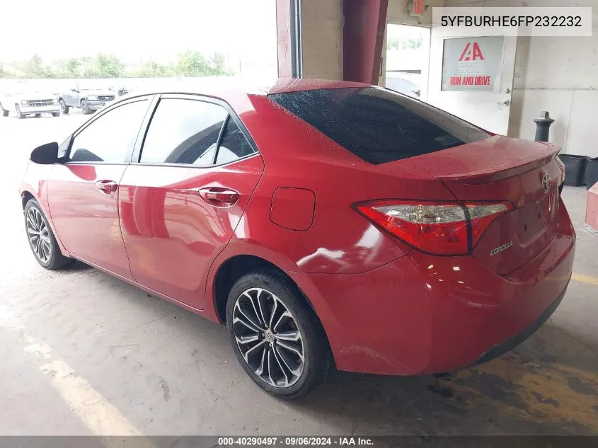 2015 Toyota Corolla S Plus VIN: 5YFBURHE6FP232232 Lot: 40290497