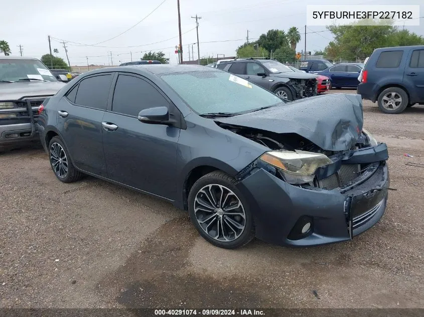 2015 Toyota Corolla S Plus VIN: 5YFBURHE3FP227182 Lot: 40291074