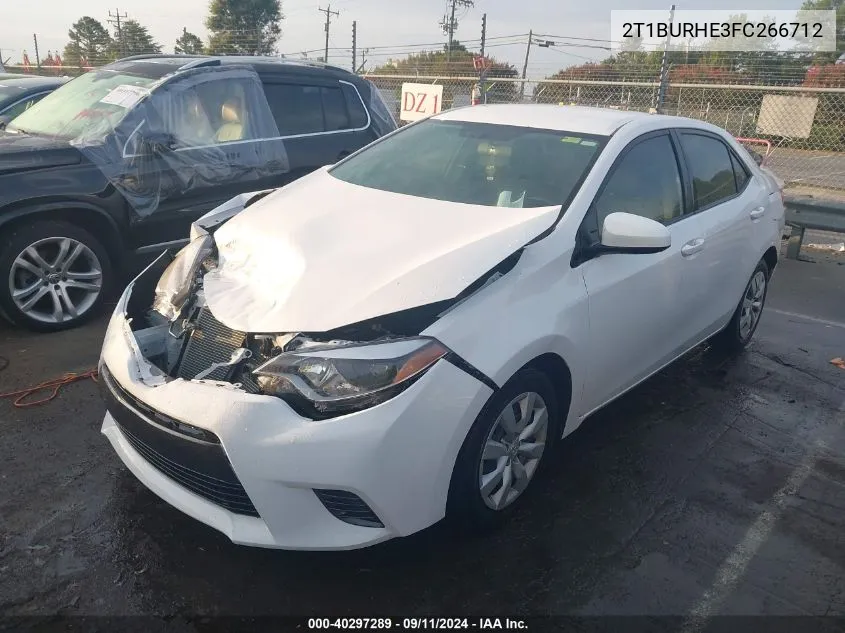 2015 Toyota Corolla Le VIN: 2T1BURHE3FC266712 Lot: 40297289