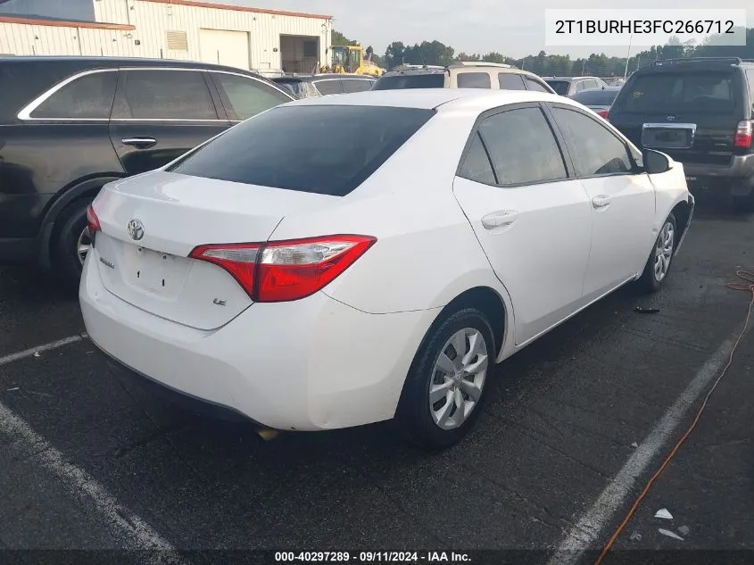 2015 Toyota Corolla Le VIN: 2T1BURHE3FC266712 Lot: 40297289