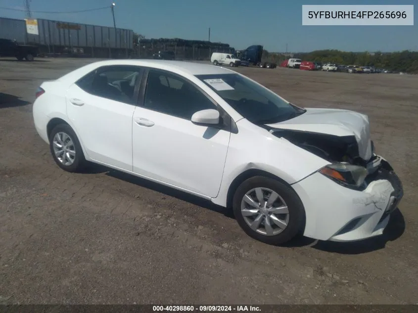 2015 Toyota Corolla Le VIN: 5YFBURHE4FP265696 Lot: 40298860