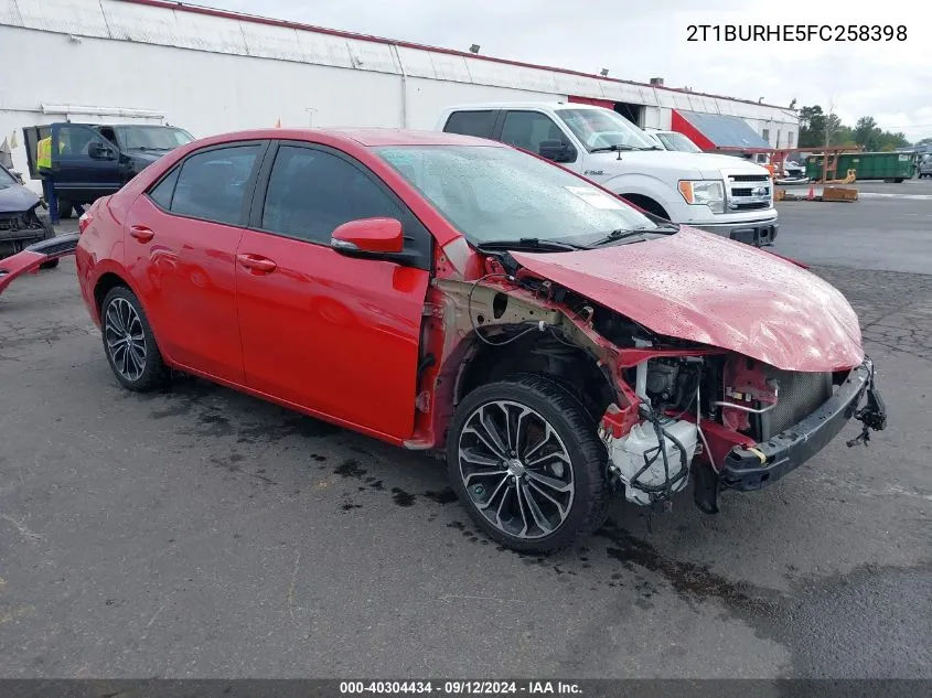 2015 Toyota Corolla S Plus VIN: 2T1BURHE5FC258398 Lot: 40304434