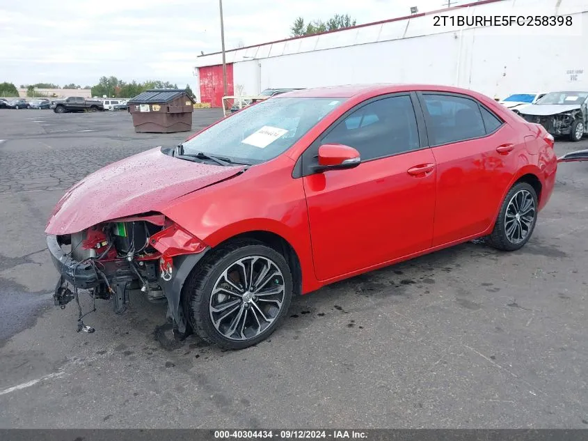 2015 Toyota Corolla S Plus VIN: 2T1BURHE5FC258398 Lot: 40304434