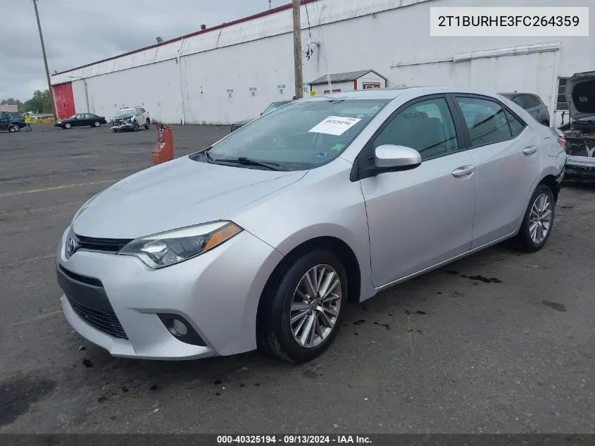 2015 Toyota Corolla Le Plus VIN: 2T1BURHE3FC264359 Lot: 40325194