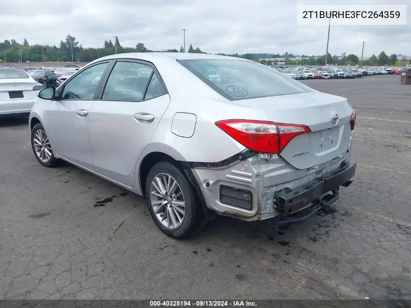 2015 Toyota Corolla Le Plus VIN: 2T1BURHE3FC264359 Lot: 40325194