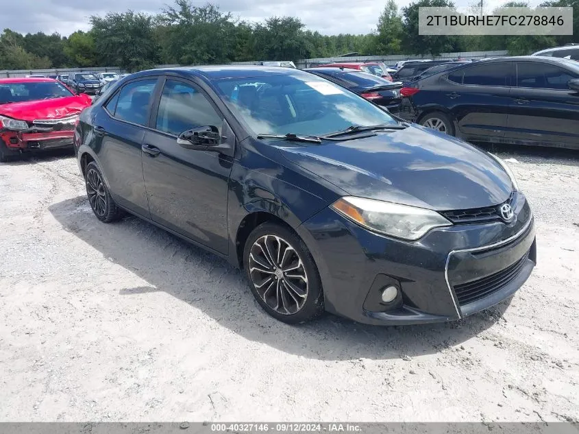 2015 Toyota Corolla S Plus VIN: 2T1BURHE7FC278846 Lot: 40327146