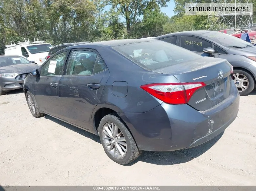 2015 Toyota Corolla Le Plus VIN: 2T1BURHE5FC356251 Lot: 40328019