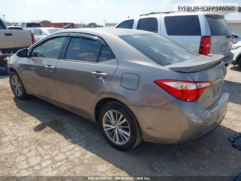 2015 Toyota Corolla Le Plus VIN: 5YFBURHE3FP346060 Lot: 40328753