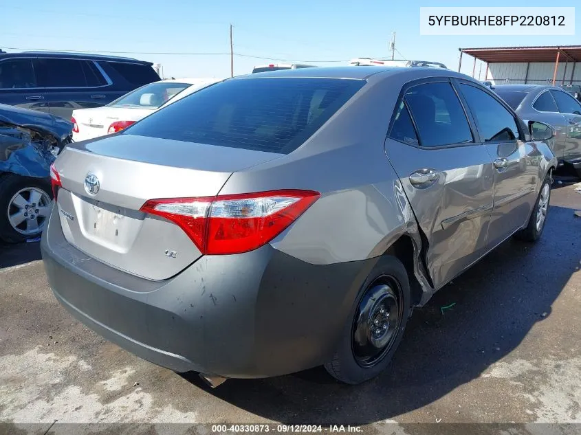 2015 Toyota Corolla L/Le/Le Pls/Prm/S/S Pls VIN: 5YFBURHE8FP220812 Lot: 40330873