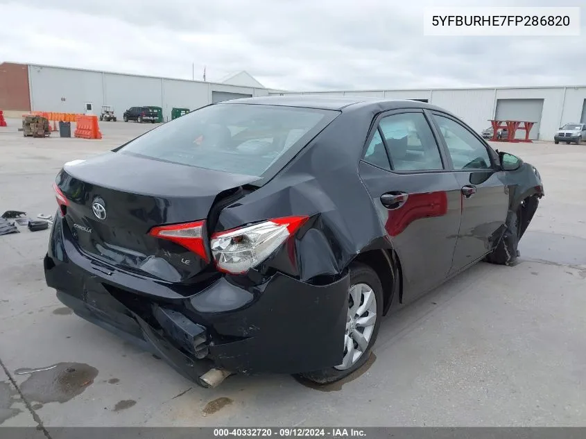 2015 Toyota Corolla L/Le/Le Pls/Prm/S/S Pls VIN: 5YFBURHE7FP286820 Lot: 40332720