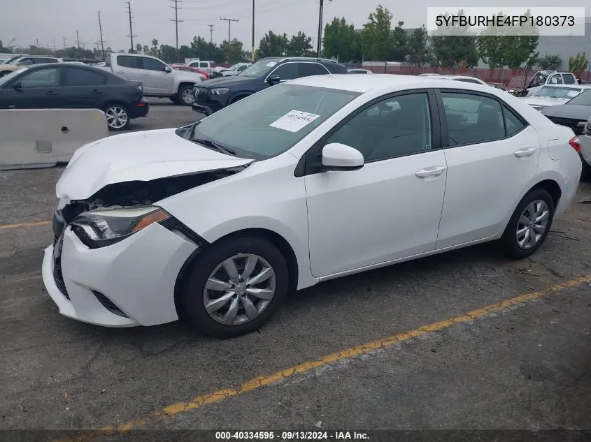 2015 Toyota Corolla Le VIN: 5YFBURHE4FP180373 Lot: 40334595