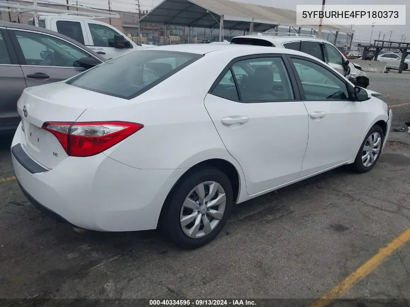 2015 Toyota Corolla Le VIN: 5YFBURHE4FP180373 Lot: 40334595