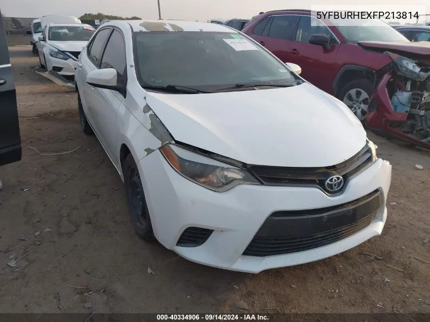 2015 Toyota Corolla Le VIN: 5YFBURHEXFP213814 Lot: 40334906