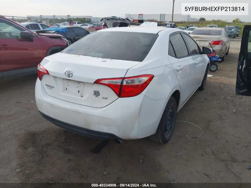 2015 Toyota Corolla Le VIN: 5YFBURHEXFP213814 Lot: 40334906