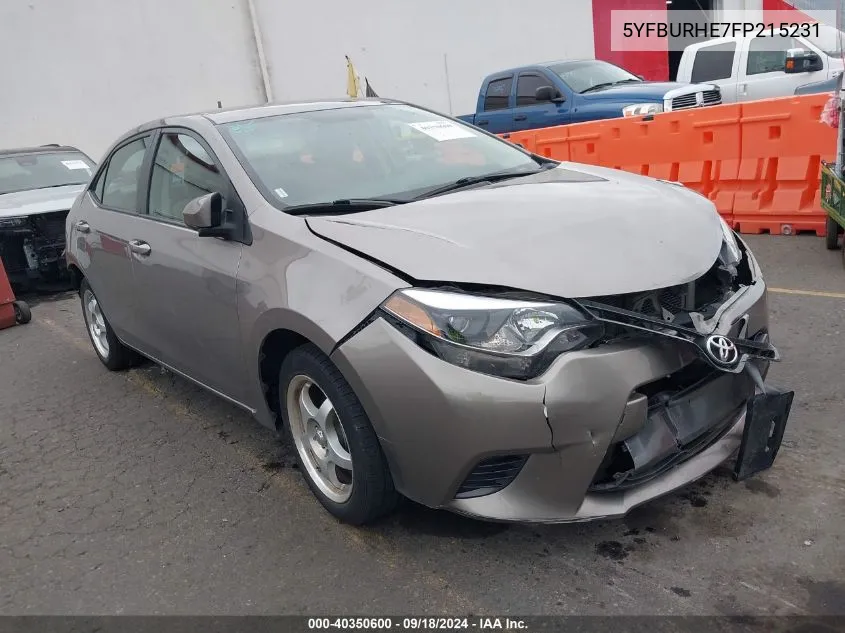 2015 Toyota Corolla Le VIN: 5YFBURHE7FP215231 Lot: 40350600