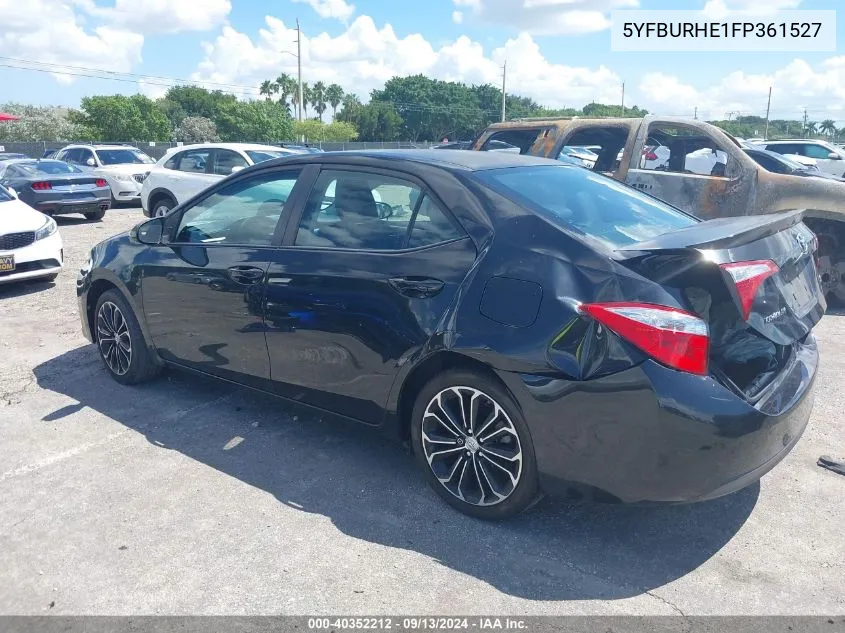 2015 Toyota Corolla S Plus VIN: 5YFBURHE1FP361527 Lot: 40352212