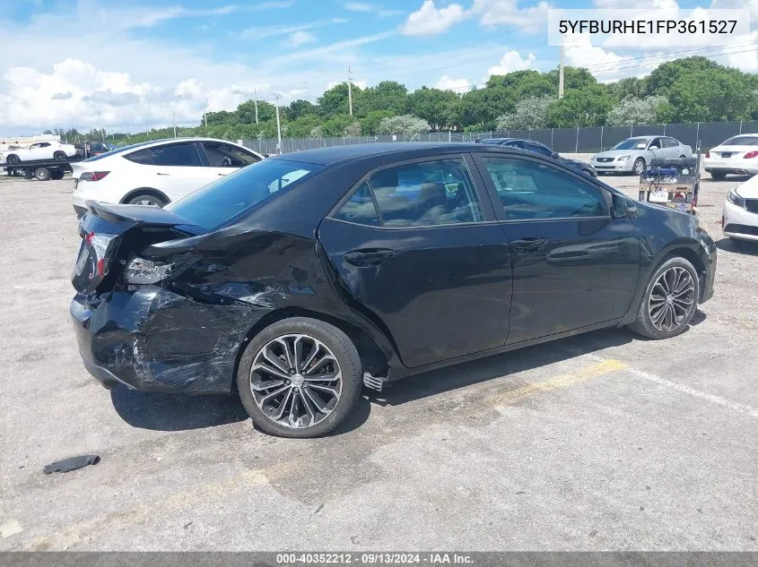 2015 Toyota Corolla S Plus VIN: 5YFBURHE1FP361527 Lot: 40352212