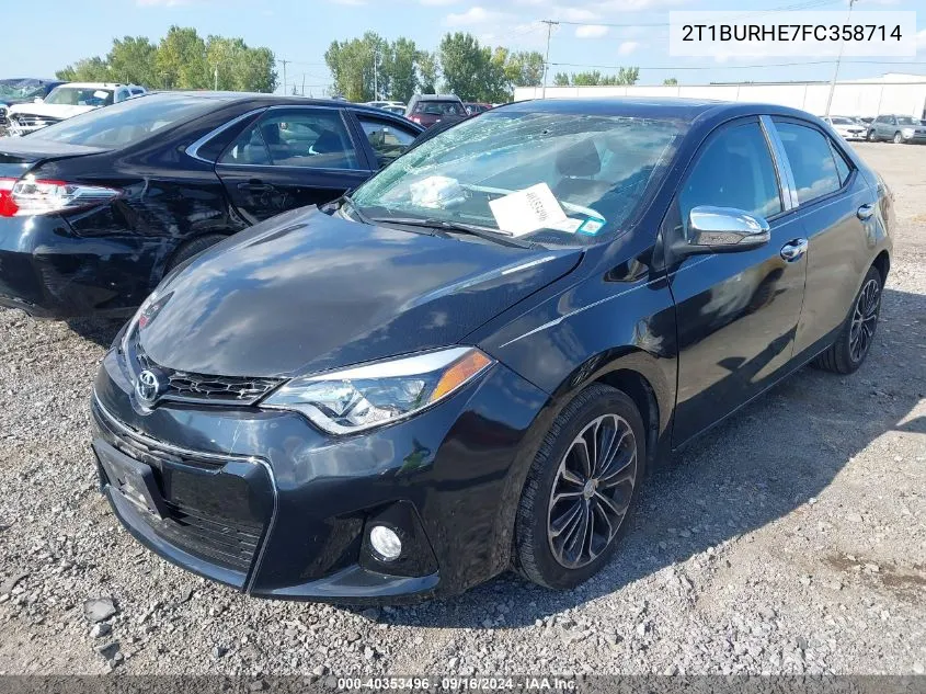 2015 Toyota Corolla S Plus VIN: 2T1BURHE7FC358714 Lot: 40353496