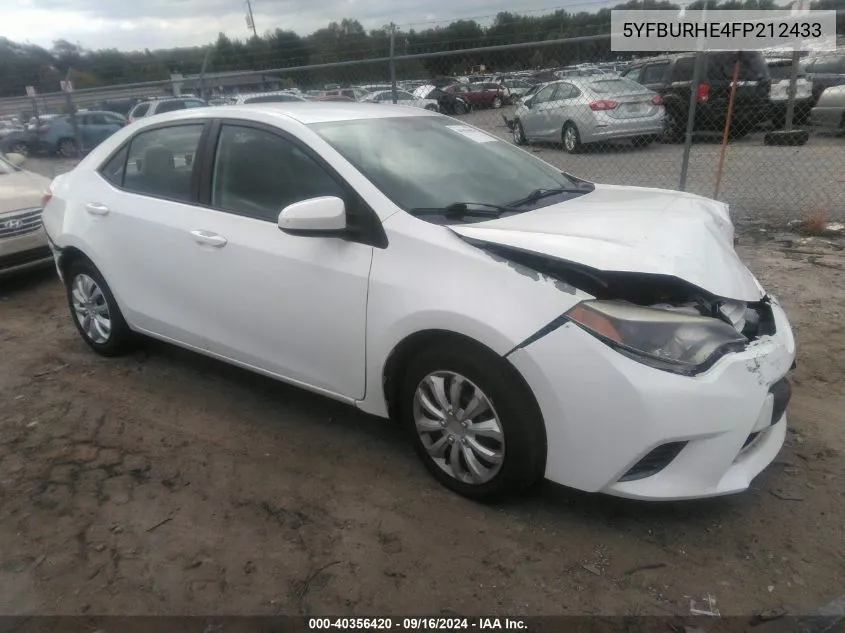 5YFBURHE4FP212433 2015 Toyota Corolla Le