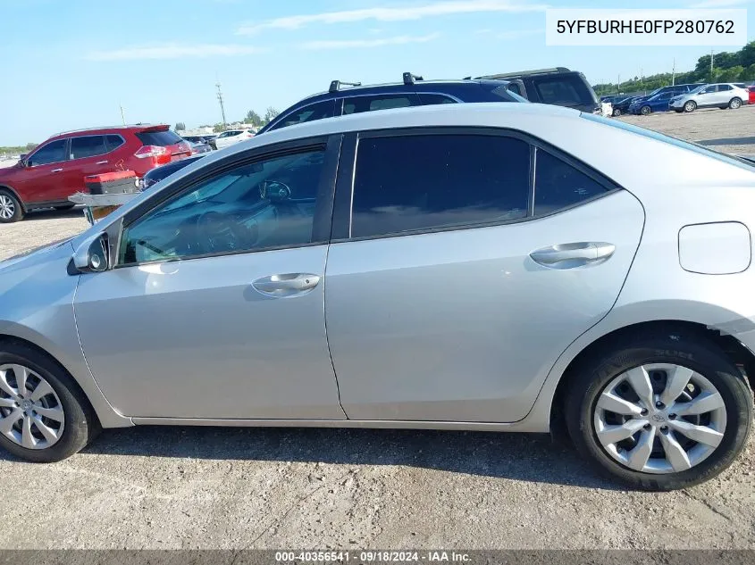 2015 Toyota Corolla L/Le/Le Pls/Prm/S/S Pls VIN: 5YFBURHE0FP280762 Lot: 40356541