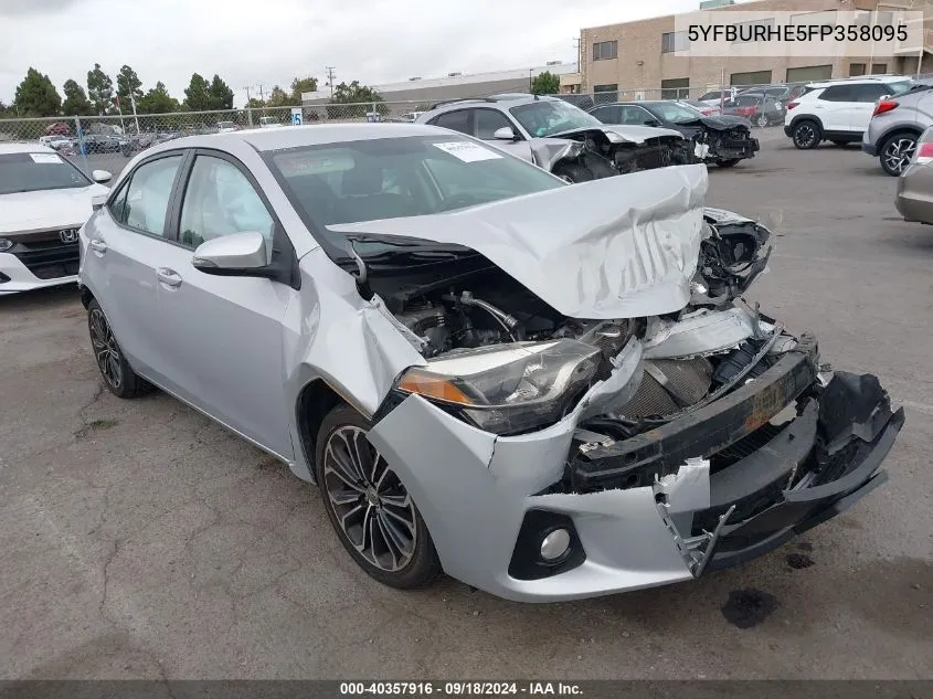 2015 Toyota Corolla S Plus VIN: 5YFBURHE5FP358095 Lot: 40357916