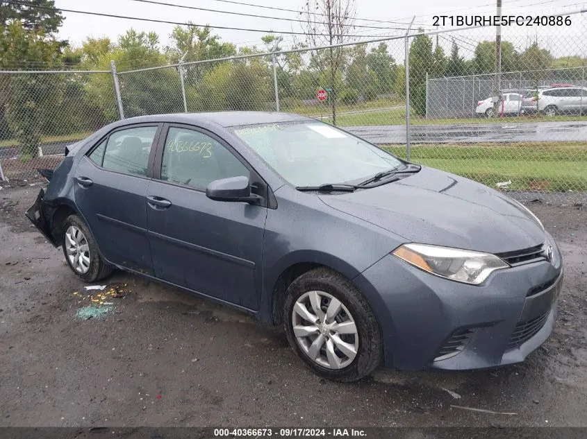 2015 Toyota Corolla Le VIN: 2T1BURHE5FC240886 Lot: 40366673