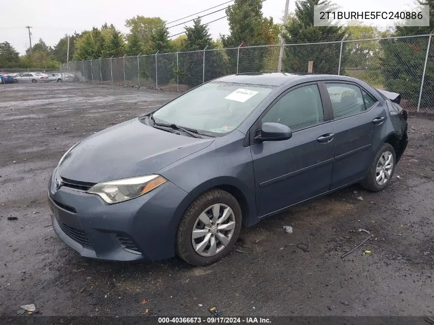 2T1BURHE5FC240886 2015 Toyota Corolla Le