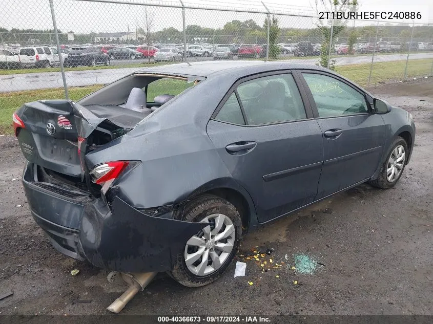 2015 Toyota Corolla Le VIN: 2T1BURHE5FC240886 Lot: 40366673