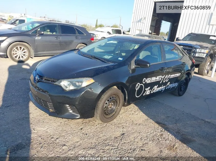 2015 Toyota Corolla Le VIN: 2T1BURHEXFC360859 Lot: 40368248