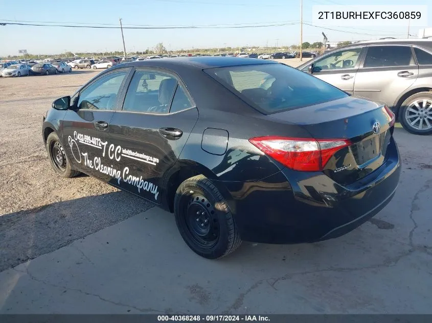 2015 Toyota Corolla Le VIN: 2T1BURHEXFC360859 Lot: 40368248