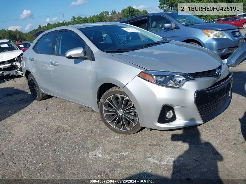 2015 Toyota Corolla S Plus VIN: 2T1BURHE0FC426190 Lot: 40372504