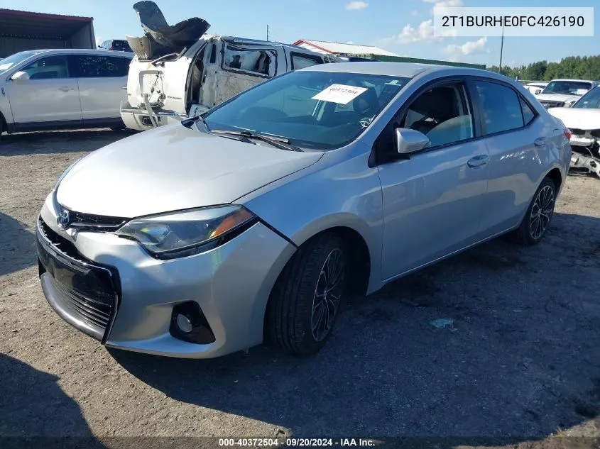 2015 Toyota Corolla S Plus VIN: 2T1BURHE0FC426190 Lot: 40372504