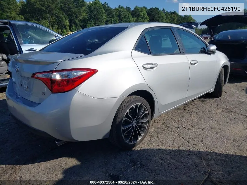 2015 Toyota Corolla S Plus VIN: 2T1BURHE0FC426190 Lot: 40372504