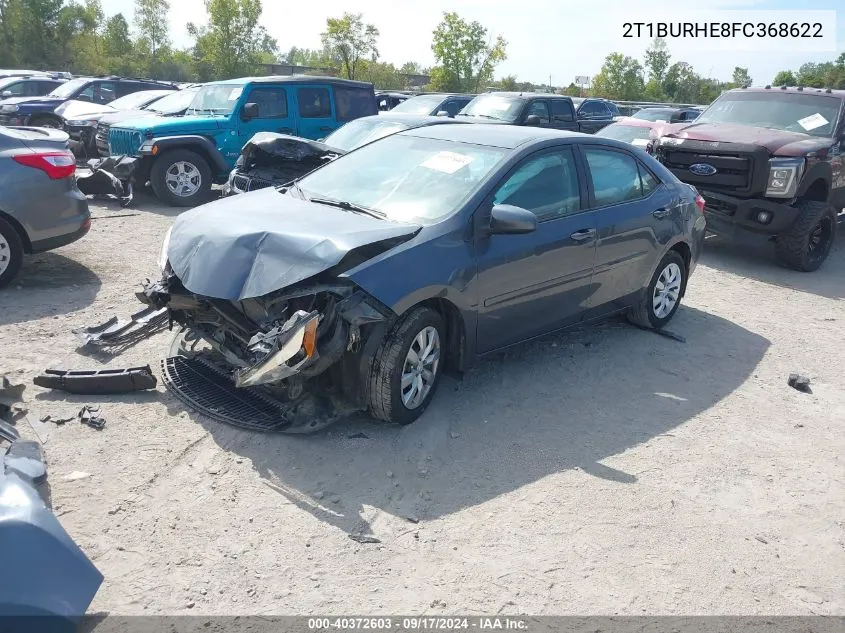 2015 Toyota Corolla Le VIN: 2T1BURHE8FC368622 Lot: 40372603