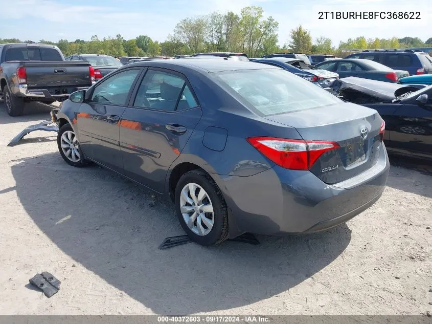 2015 Toyota Corolla Le VIN: 2T1BURHE8FC368622 Lot: 40372603