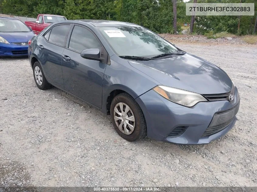 2015 Toyota Corolla L VIN: 2T1BURHE3FC302883 Lot: 40375530