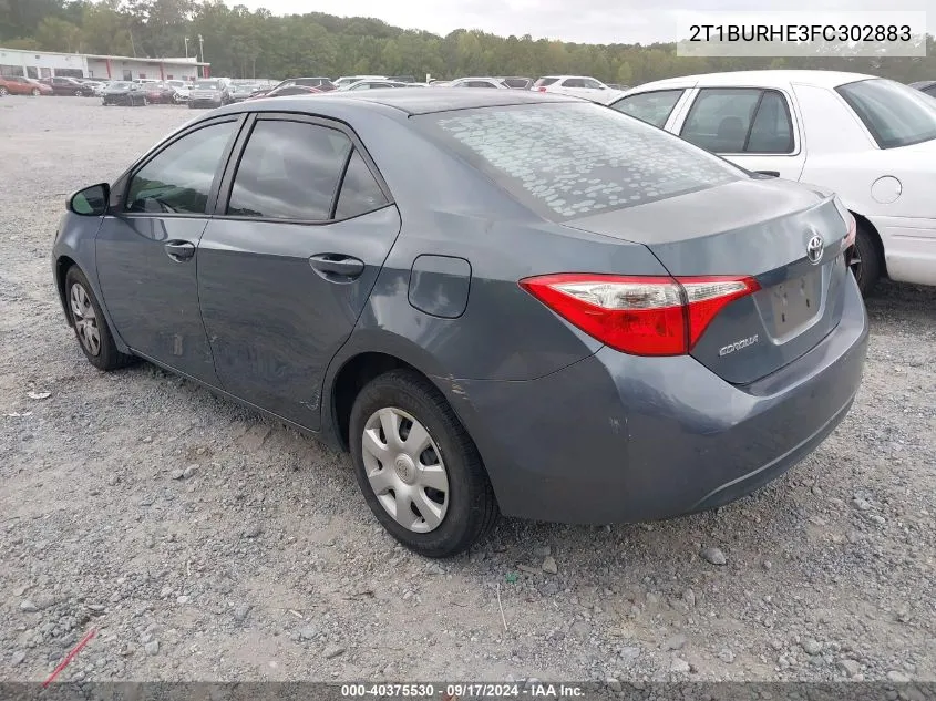 2T1BURHE3FC302883 2015 Toyota Corolla L