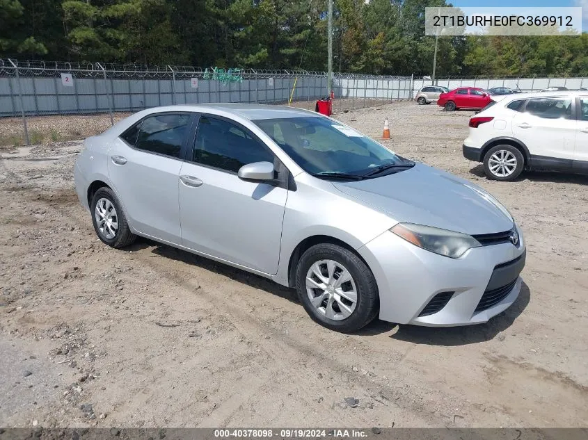 2015 Toyota Corolla L VIN: 2T1BURHE0FC369912 Lot: 40378098