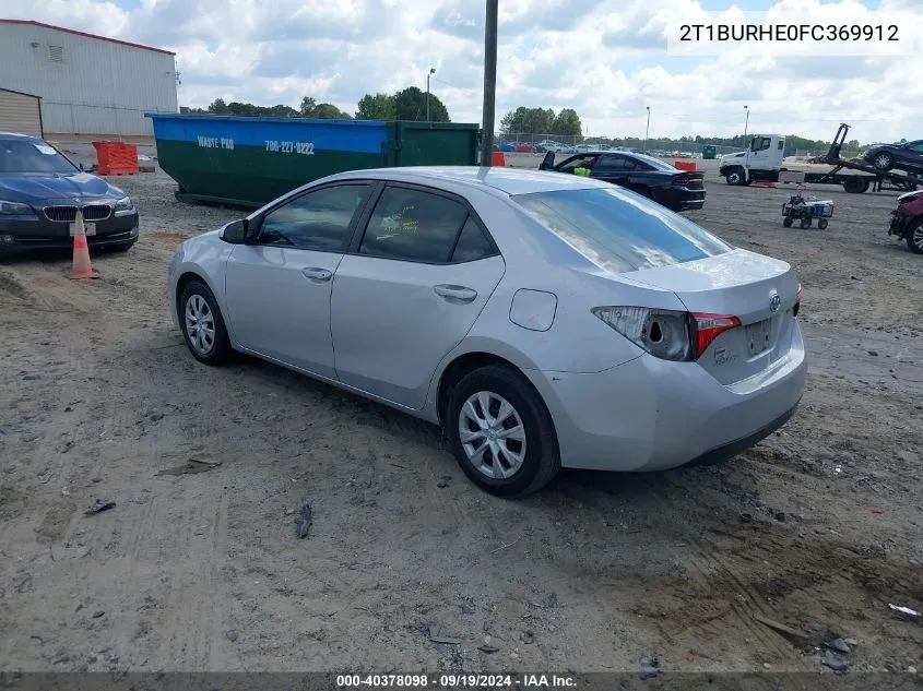 2015 Toyota Corolla L VIN: 2T1BURHE0FC369912 Lot: 40378098