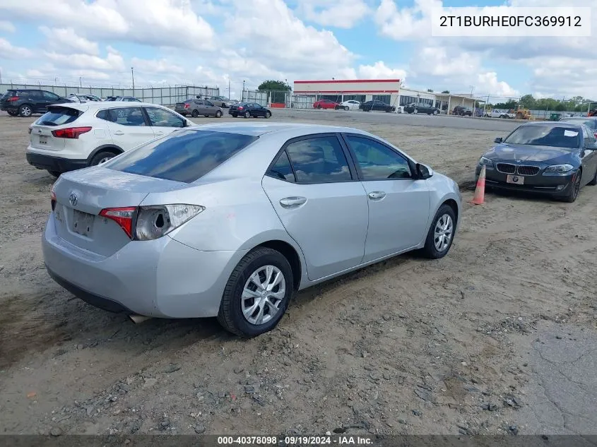 2015 Toyota Corolla L VIN: 2T1BURHE0FC369912 Lot: 40378098