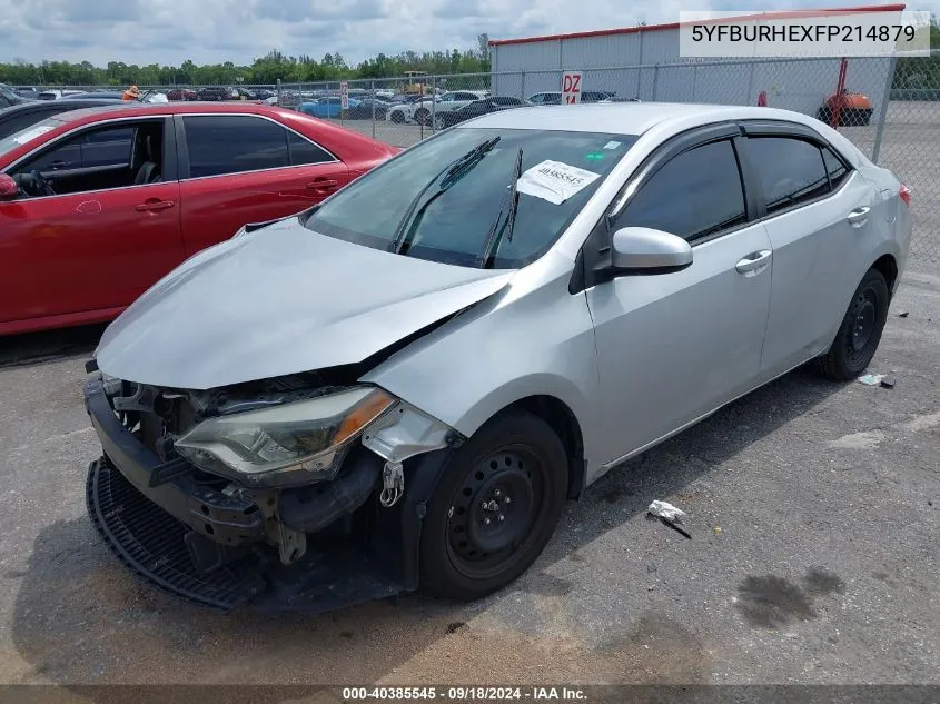 2015 Toyota Corolla Le VIN: 5YFBURHEXFP214879 Lot: 40385545