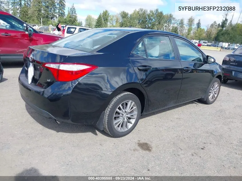 2015 Toyota Corolla Le Plus VIN: 5YFBURHE3FP232088 Lot: 40395585