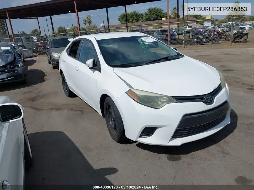 2015 Toyota Corolla Le VIN: 5YFBURHE0FP286853 Lot: 40396120