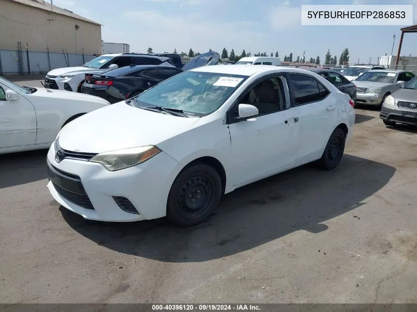 2015 Toyota Corolla Le VIN: 5YFBURHE0FP286853 Lot: 40396120