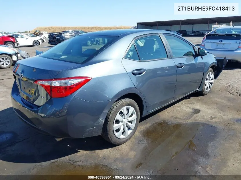 2015 Toyota Corolla Le VIN: 2T1BURHE9FC418413 Lot: 40396951