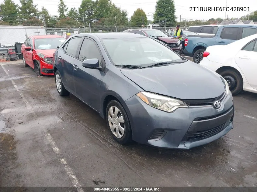 2015 Toyota Corolla Le VIN: 2T1BURHE6FC428901 Lot: 40402855