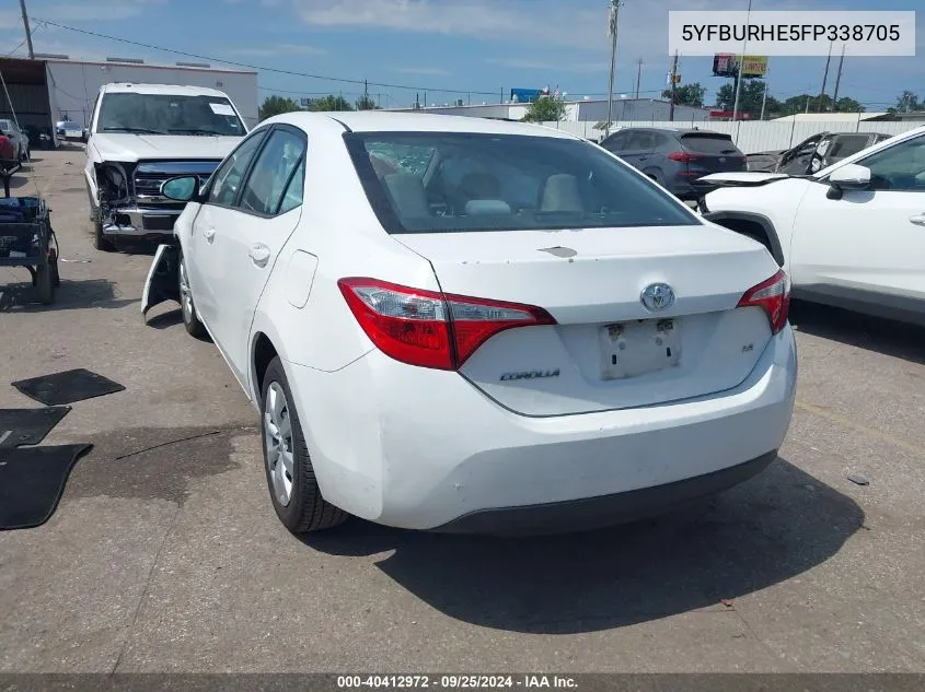 2015 Toyota Corolla Le VIN: 5YFBURHE5FP338705 Lot: 40412972